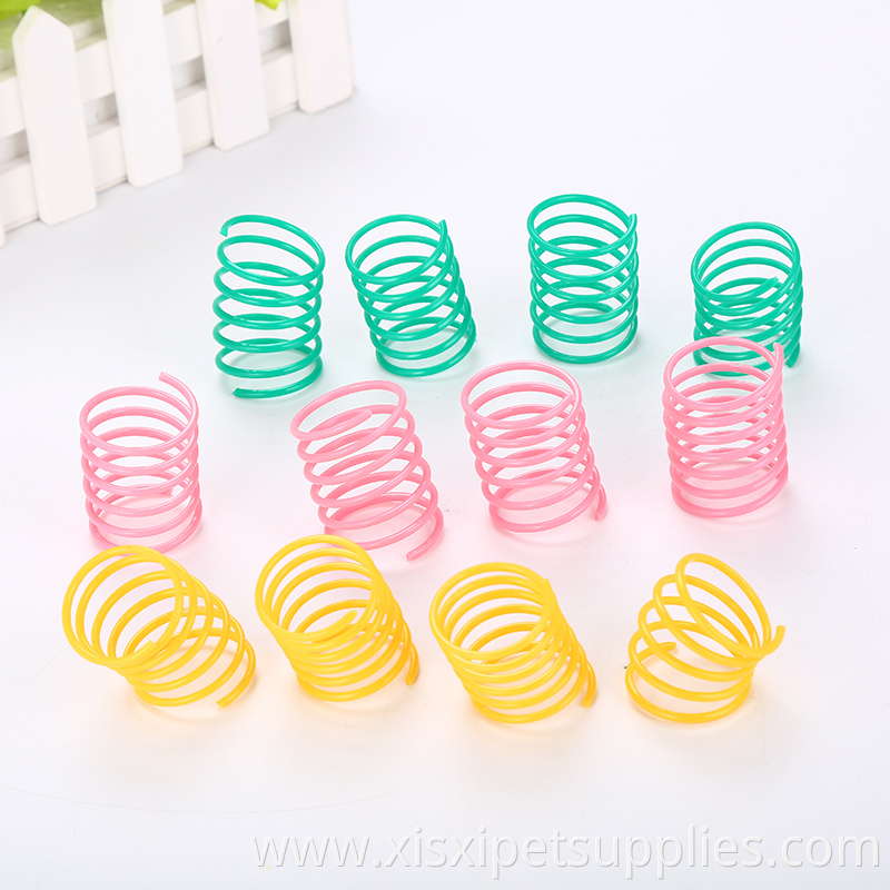 Durable Cat Colorful Plastic Spring Toys Pet Grinding Claws Toys